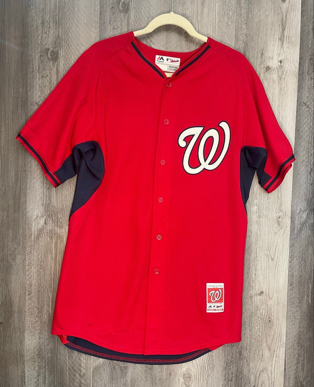 Bryce Harper #34 Nationals Majestic Authentic Cool Base Jersey Size 44 Red